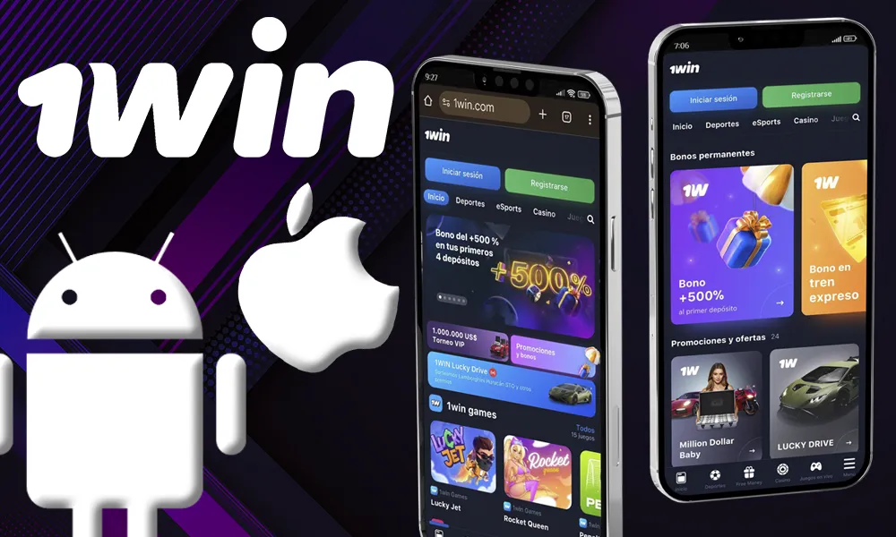 Comparación de la aplicación Móvil y el sitio web móvil 1win